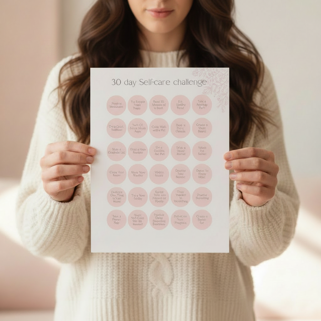 Woman with brown hair holding page
