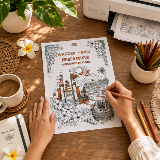 WANDER · Bali — Print & Colour