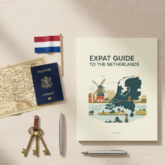 Expat guide flat lay