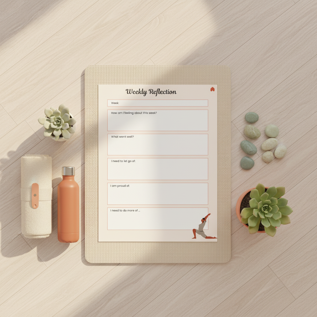 Yoga Journal page on yoga mat